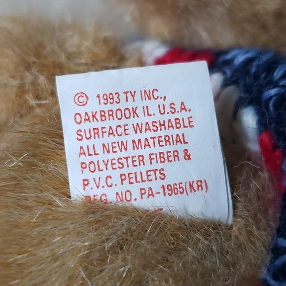 Digby, 11" Ty Attic Treasure Teddy Bear🧸 USA Sweater, NWT PVC Pellets - Picture 7 of 11